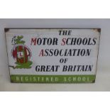 An unusual Motor Schools Association of Great Britain rectangular enamel sign, 21 x 13".