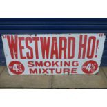 A 'Westward Ho!' Smoking Mixture rectangular enamel sign, 40 x 18".