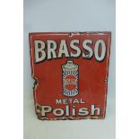 A small Brasso Metal Polish pictorial can enamel sign, 10 x 12".