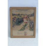A framed and glazed pictorial Ovaltine advertisement, 9 3/4 x 12".