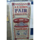 A G.E. Dixon's Great Fair and Carnival poster depicting the galloping horses, printed by Willsons of