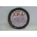 A rare I.P.A. Showell's Brewery Company Limited pictorial enamel tray with brass border, depicting