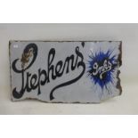 A Stephens' Inks double sided enamel sign with hanging flange, the verso with the wording: Picture