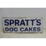 A Spratt's Dog Cakes rectangular enamel sign, 30 x 12".