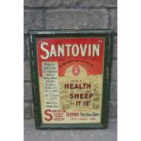 A Santovin sheep dip pictorial tin advertising sign "Sole Proprietors Stephen Pettifer & Sons