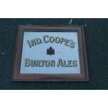 An Ind, Coope's Burton Ales advertising mirror with trademark image to the centre, 24 3/4 x 20 1/