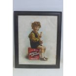 A McVitie & Price pictorial showcard depicting a young boy with a Digestive biscuit sat on an