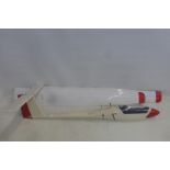 A plastic model of an aeroplane.