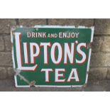 A Lipton's Tea rectangular enamel sign by Chromo, 27 x 22 1/2".