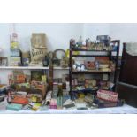 An extensive collection of ironmongery to include tins, packaging and various products.