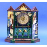 A Foley pottery `Intarsio` clock, circa 1900, designed by Frederick Rhead (1856-1933) , the