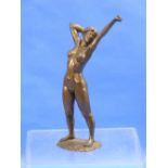 Tom Greenshields (British, 1915-1994): a resin bronze figure, "Claire Stretching", from an edition