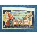 Vintage Movie Posters, four French Translation window cards, 1950s, 1960s, subjects including: