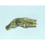 A Swain and Isaac brass horse whip Finial, in the form of a horse's head, approx 2 ¼ in (6cm)