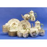 A Herend 'Rothschild Birds' pattern 68-piece part Tea and Coffee Service, comprising large teapot