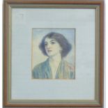 Elsie Burrell (British, exhib.1914) Portrait of Lady Marjorie Duff pastel and watercolour, signed