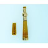 A 15ct gold mounted amber Cigarette/Cheroot Holder, damaged, 4¾in (12cm) long.