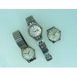 A vintage Omega gentleman's stainless steel Wristwatch, together with two other gentleman's
