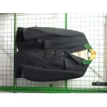 A Taunton Vale Harriers black Hunt Jacket, by Windsor's of Exeter, with green collar and 'TVH'