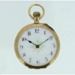 A pretty continental 15ct gold lady's Pocket Watch / Fob Watch, movement signed 'D.F.& C.', with