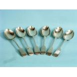 A set of five Victorian silver fiddle pattern Forks, by Francis Higgins III, hallmarked London,