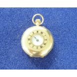 A continental 15ct gold ladies half-hunter Fob/Pocket Watch, import marks for London, 1909, the