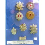 Regimental Cap Badges: eight various Scottish Regiments and Units cap badges, including a silver The