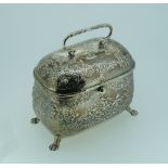 A late 19thC Dutch Silver Tea Caddy, with import marks for Samuel Boyce Landeck, Sheffield 1896,