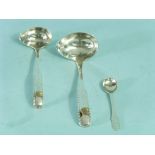 Two Georg Jensen silver 'Rope' pattern Sauce Ladles, one with London import marks for 1925, 4¾in (