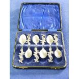 A set of six Victorian silver Tea Spoons, by Henry Holand, hallmarked London, 1847, the handles