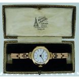 A 9ct gold Precista lady's Wristwatch, with 17-jewels Incabloc movement and 9ct gold expanding