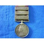 Afghanistan Medal, 1878-80, with 3 clasps, Charasia, Kabul and Kandahar, inscribed to: 583/743