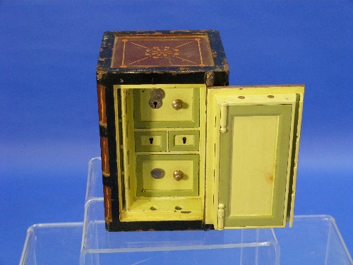 A Victorian cast-iron miniature Safe, by R. Thompson, of traditional upright rectangular form with - Image 3 of 7