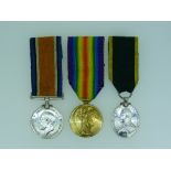 A group of three medals, awarded to 163845 Gnr. J. Prance. R.A., comprising British War medal,