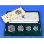 1980 Royal Mint UK Gold Proof Set, of four coins, comprising Five-pounds, Two-pounds, Sovereign