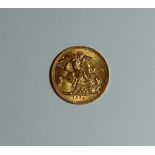 Elizabeth II gold Sovereign, dated 1964.