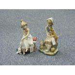 Four Lladro porcelain figures, including no.5158 A Step in Time and no.5466 Chit Chat (4)