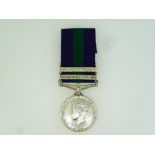 General Service medal, 1918-62, two clasps, Palestine 1945-48, Arabian Peninsula, awarded to