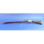 A 19thC Enfield Martini-Henry military rifle, dated 1881, the 49in (124cm) barrel and action