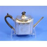 A George III Irish silver Teapot, hallmarks for Dublin but date letter absent, with bright cut