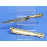 A vintage South American Gaucho knife, with 6in (15cm) stainless blade and sheath embossed with a