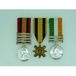 A group of three medals, awarded to 2452 P'te C. White, Rifle Brigade, comprising a Queen's South