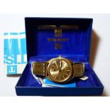 A Tissot Tissonic Electronic gentlemans's Wristwatch, with gold plated case and Fixo-Flex-S