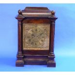 A Victorian rosewood twin-fusee Mantel Clock, with 8-day four pillar movement striking on a bell,