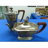 A George V silver Teapot, by Adie Brothers Ltd., hallmarked Birmingham, 1933, of plain octagonal
