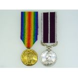 A pair of medals, awarded to Pte/Cpl. R. S. Abraham. A.S.C./R.A.S.C., comprising Victory medal,