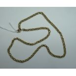 A 9k yellow gold circular link Necklace, 20in (51cm), 18.9g.