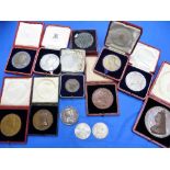 19thC/20thC Commemorative Medals and Medallions; a good collection of forty, mostly bronze and