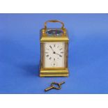 A late 19th century Drocourt corniche case carriage clock with repeat, of characteristic form,