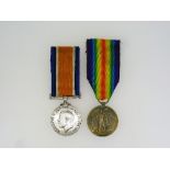 A W.W.1 pair of medals, awarded to 66431 Pte. T. Howick. Ches. R., comprising British War medal,